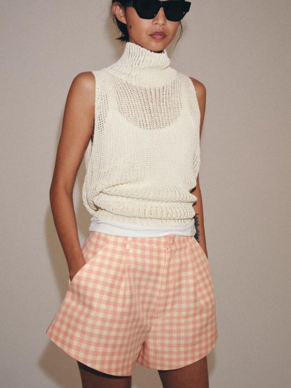 ZARA ZW COLLECTION GINGHAM SHORTS